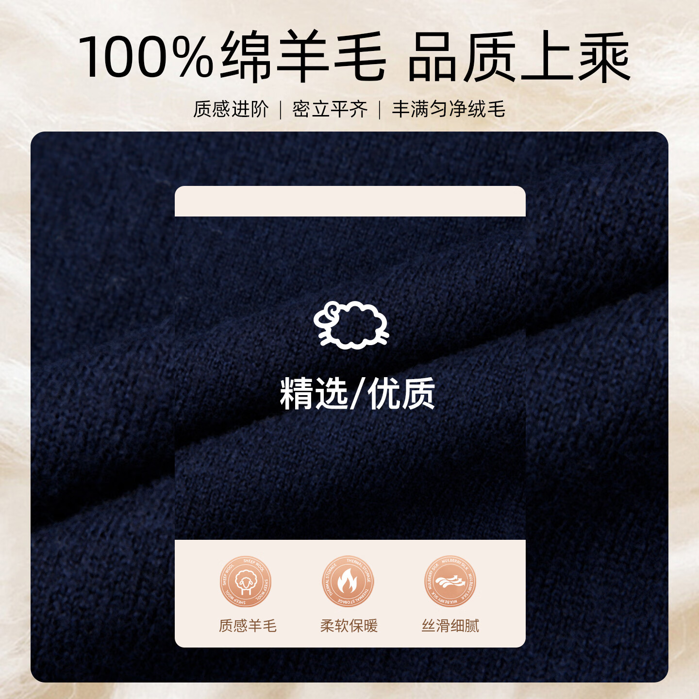 才子（TRIES）商务男士半高领羊毛衫秋冬纯色毛衣男100%纯羊毛轻奢保暖针织衫 藏青色 3XL 54 185/100A