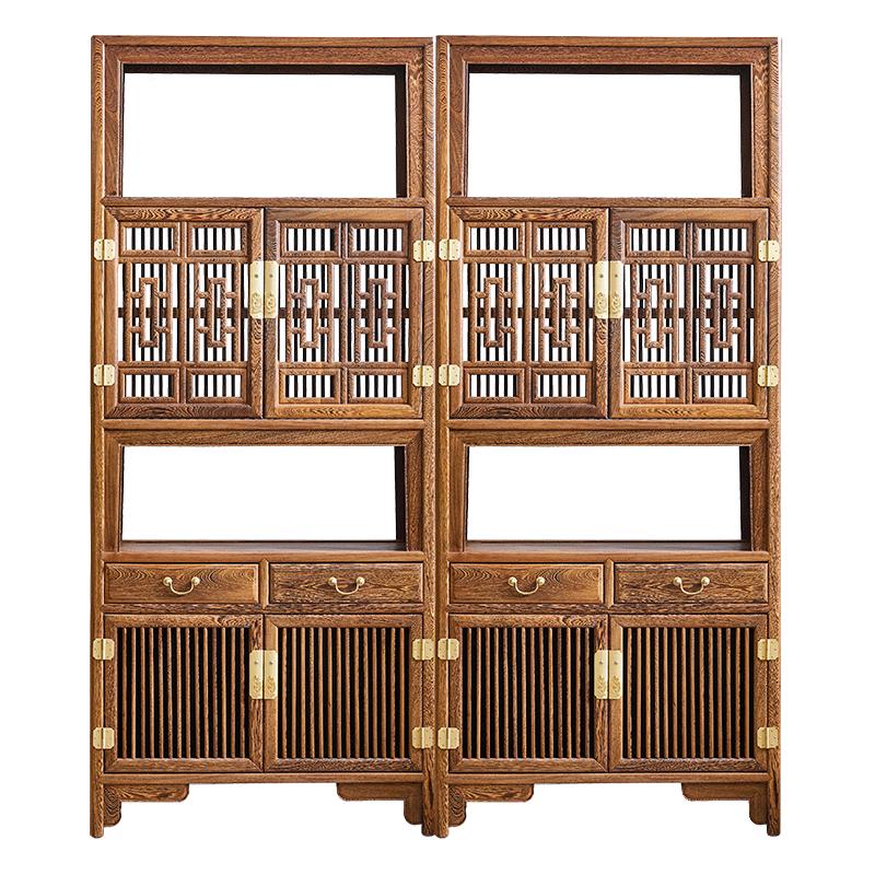 唐煌轩红木家具非洲鸡翅木(学名:非洲崖豆木)书柜书架实木书房书橱多层置物架柜陈列柜 单个