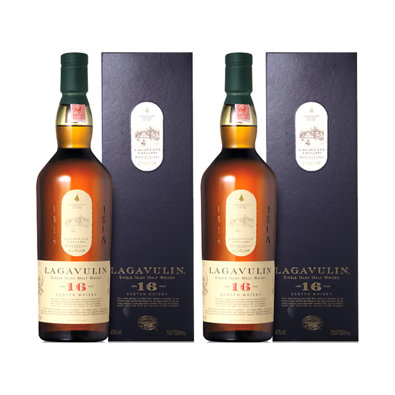  LAGAVULIN/乐加维林 艾雷岛单一麦芽 苏格兰威士忌  乐加维林16年威士忌700ml*2瓶 礼盒装 16-30年 40%vol