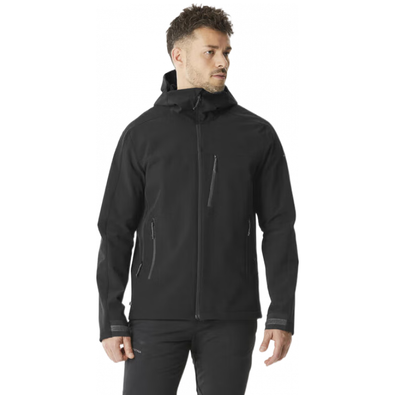 迪卡侬户外休闲衣户外徒步软壳衣防泼水加绒冲锋衣内胆MT500男款 经典黑 M