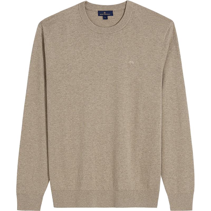 Brooks Brothers/布克兄弟男秋冬款简约气质舒适圆领套头针织毛衣