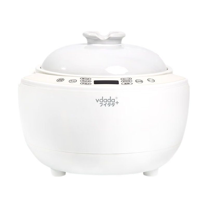 VDADA 日本家用电饭煲3升土锅无涂层纯陶瓷内胆多功能炖锅煲汤砂锅定时预约柴火饭 3升  1-4人适用标准 单胆 白色
