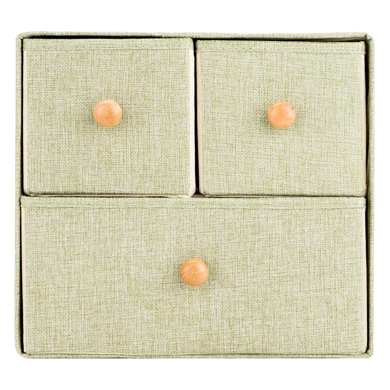 MINISO 名创优品 仿麻家居收纳箱 （2层3抽）