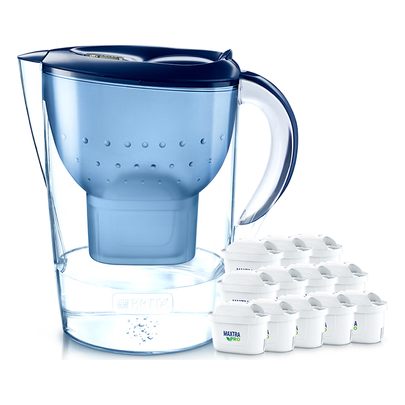  BRITA/碧然德 环保加固包装 家用滤水壶+PRO版滤芯  海洋蓝