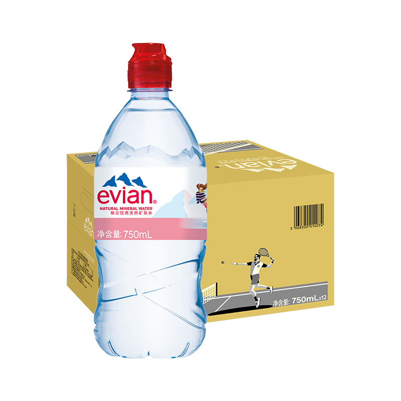依云 天然矿泉水 运动版 750ml*12瓶