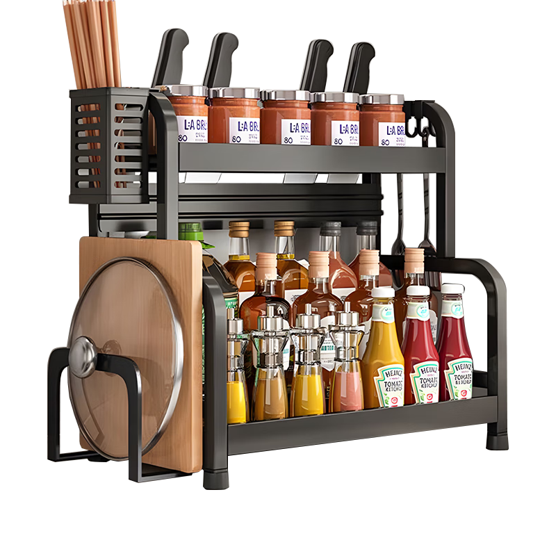 百年正和厨房调料置物架收纳台面调味品储物架刀架砧板架多功能用具大全