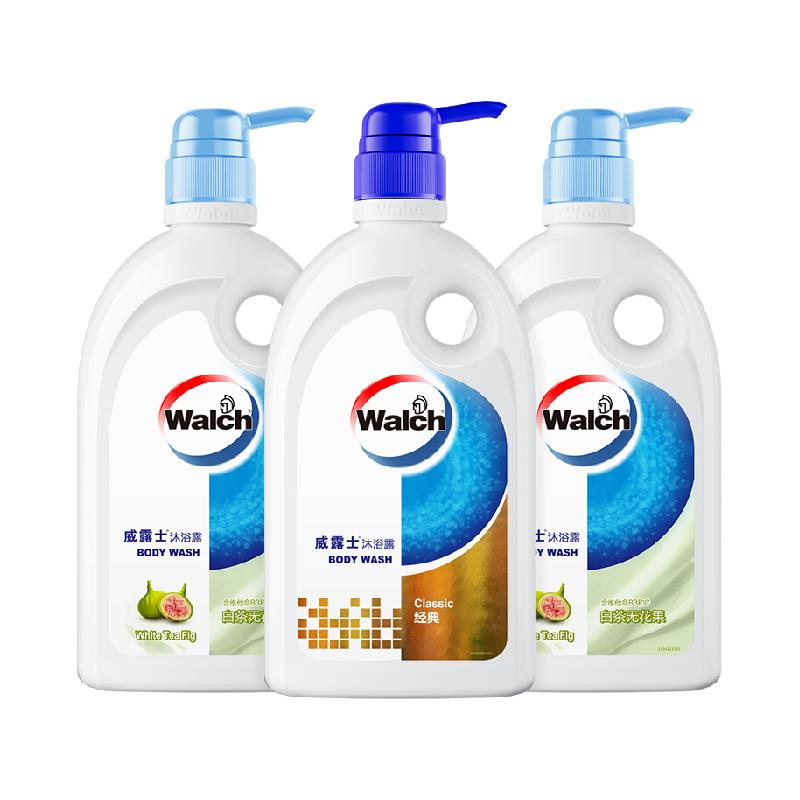 Walch威露士沐浴露白茶无花果500ml*2+经典500ml沐浴乳易冲洗滋润保湿