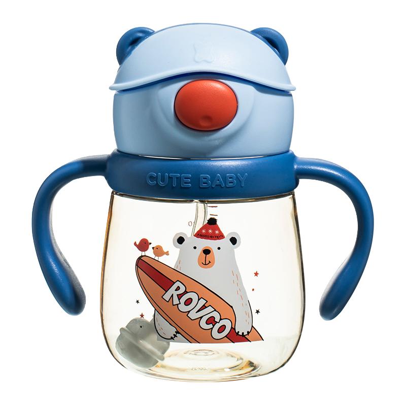 日康PPSU婴儿学饮杯儿童吸管喝水杯6个月以上直饮宝宝奶瓶鸭嘴杯
