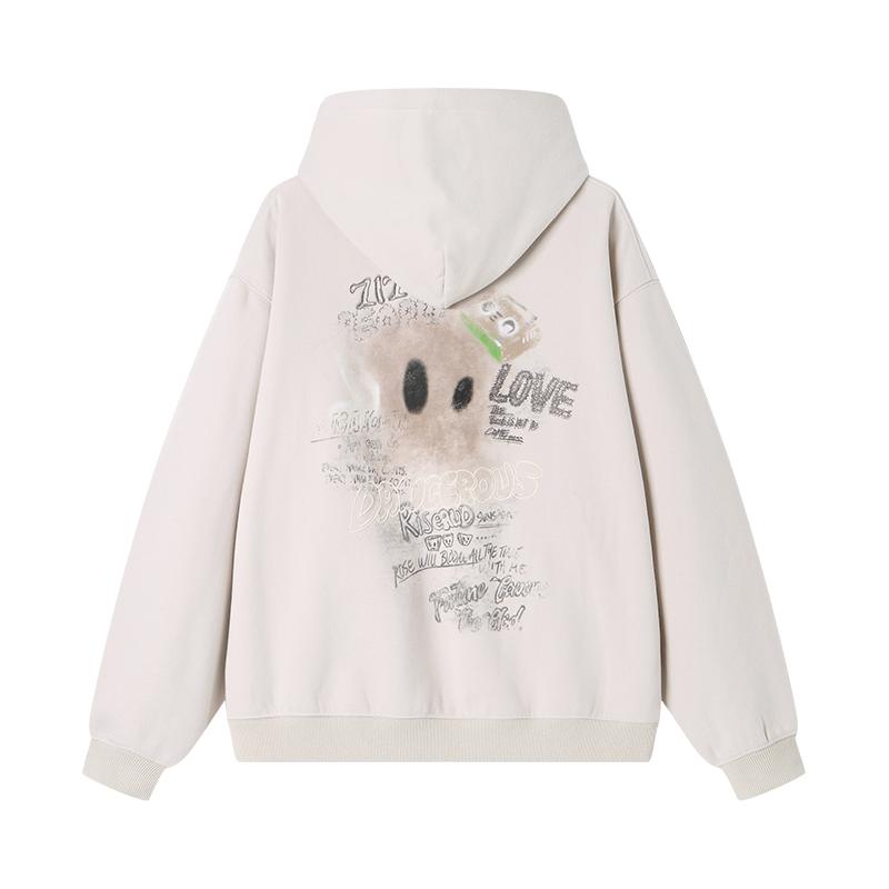 Dangerouspeople薛之谦dsp秋冬宽松廓形百搭抓绒开衫连帽卫衣外套