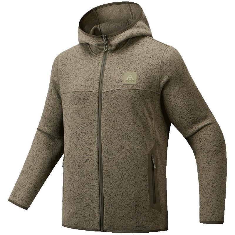 安踏火壳丨大地之壳3.0抓绒衣外套男冬季摇粒绒内胆休闲运动上衣