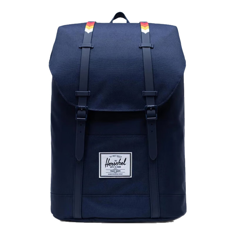 Herschel Retreat 赫行 19L大号双肩包 深蓝/彩虹橡胶带