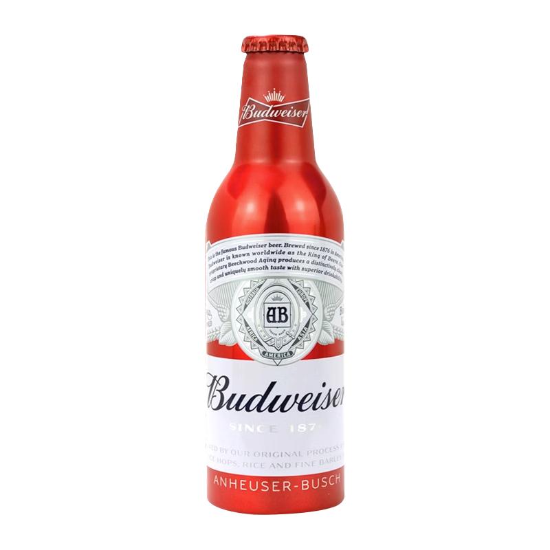 Budweiser/百威啤酒小瓶铝罐355ml*24瓶整箱国产经典红瓶啤酒铝瓶