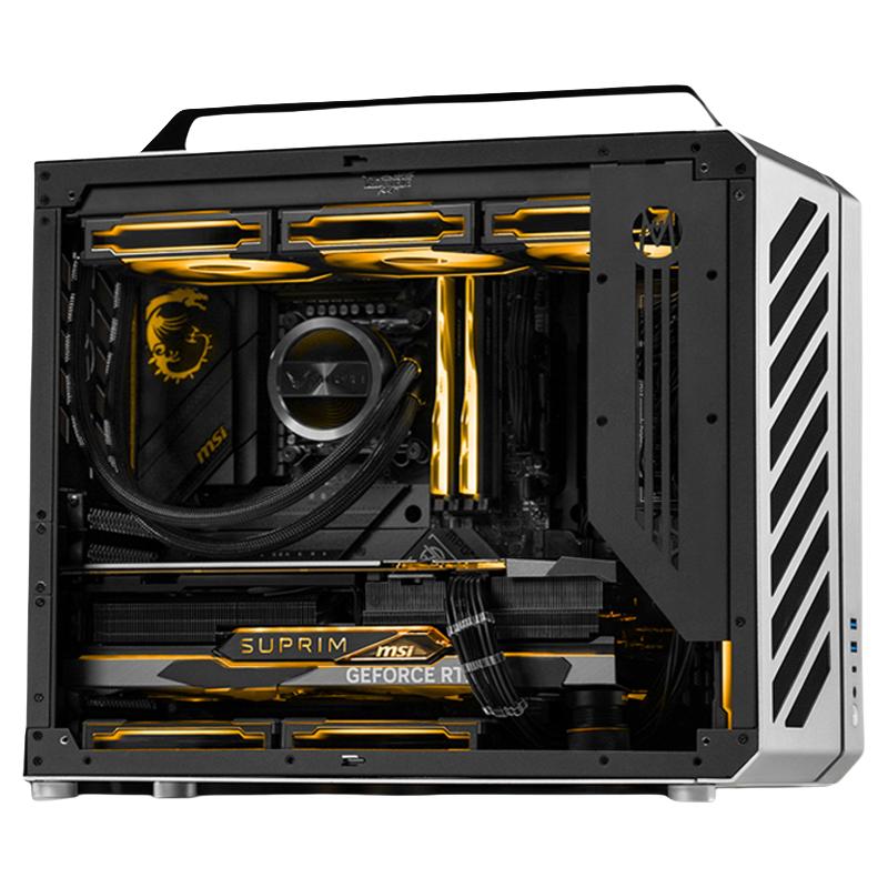 机械大师 新品C34Pro侧透360水冷EATX便携手提台式电脑铝合金机箱