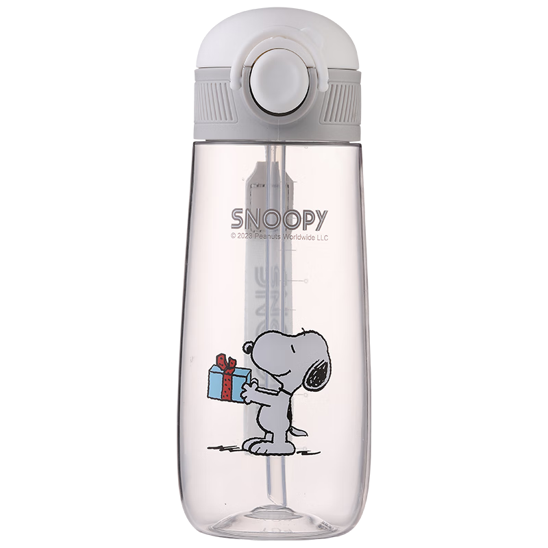 史努比（SNOOPY）吸管水杯儿童夏季男女学生高颜值杯子产妇孕妇耐高温水壶600ml