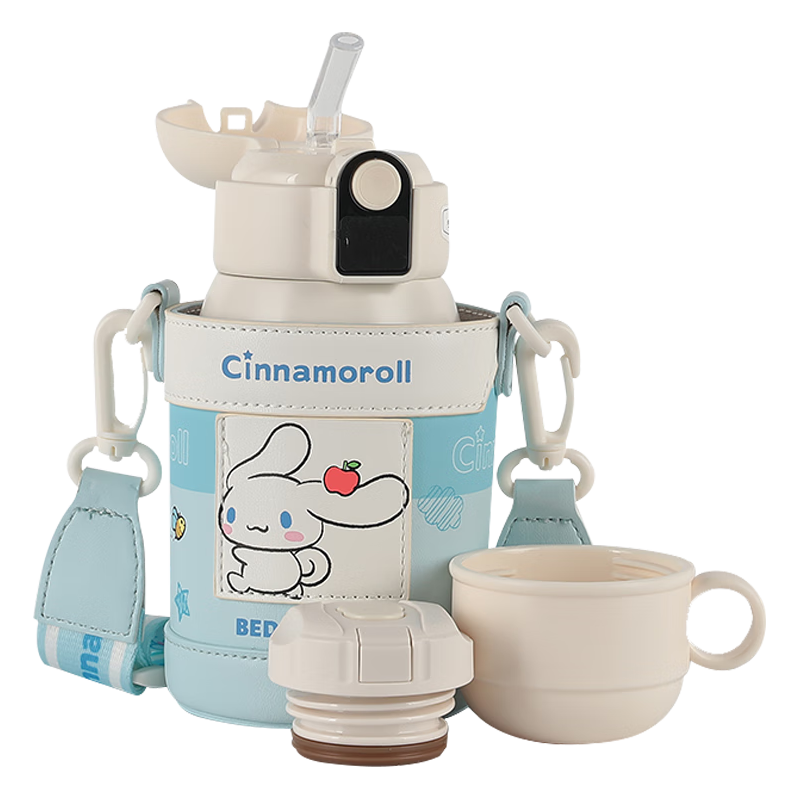 杯具熊（BEDDYBEAR）温显儿童保温杯带吸管儿童水杯大容量杯子480ml幸运大耳狗 大耳狗 480ml