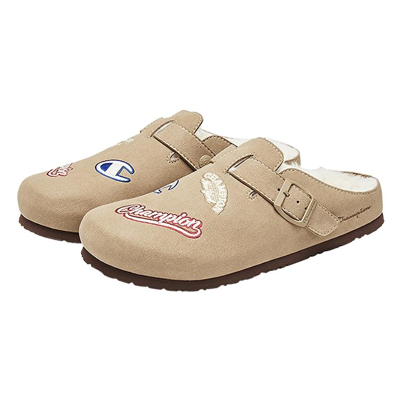 Champion冠军勃肯鞋25秋冬女外穿半拖加绒拖鞋男休闲全包单鞋