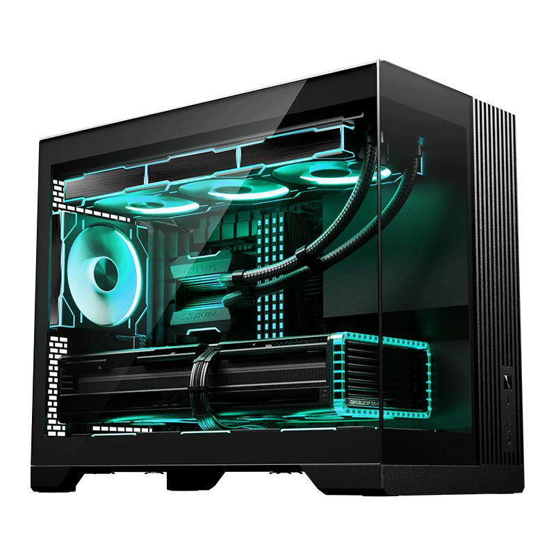 PHANTEKS追风者XT V3小清风MATX黑海景房钢化玻璃台式电脑桌面小机箱(360水冷位/7风扇位Type-C 20Gb) 