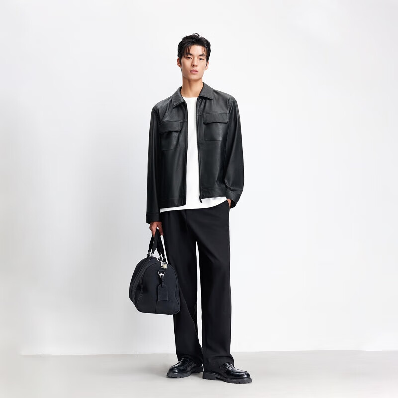  JACK&JONES/杰克琼斯 多口袋 男士PU皮衣