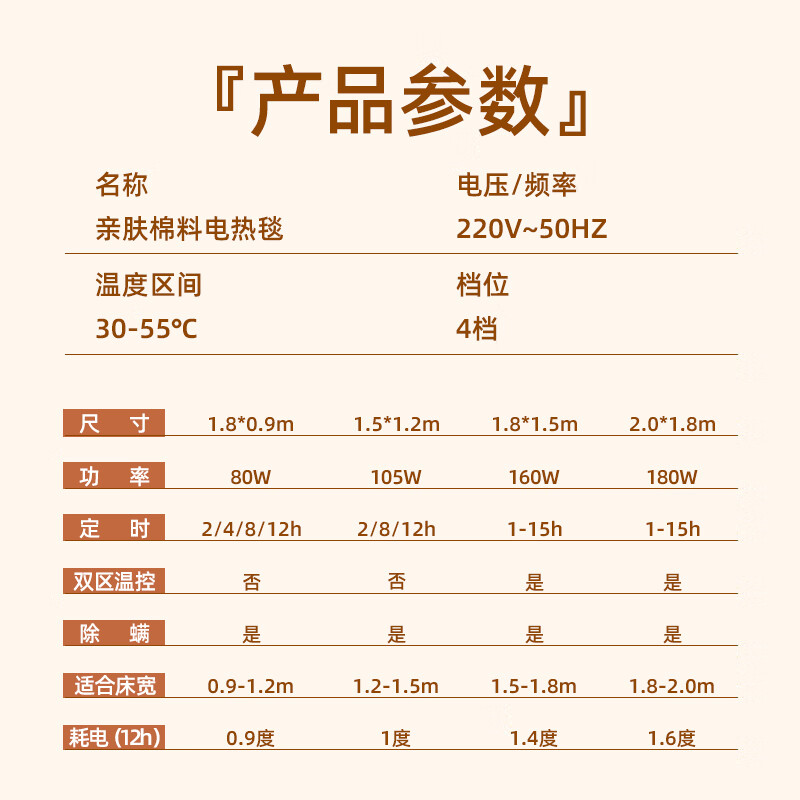 志高（CHIGO）单人定时自动断电除螨电热毯电褥子石墨烯1.8*0.9米小型宿舍