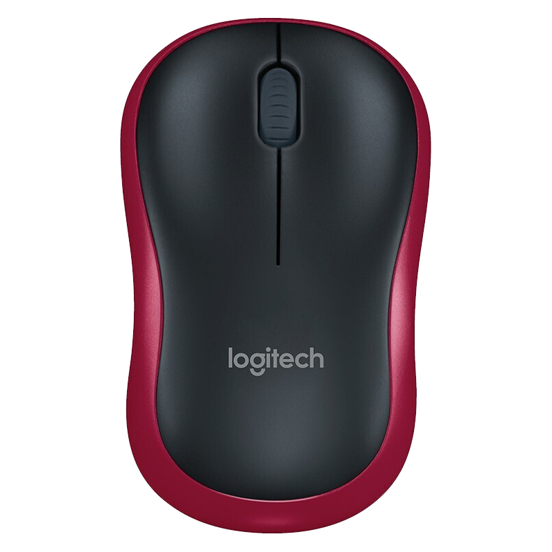 logitech 罗技 M186 2.4G无线鼠标 1000DPI 黑红色