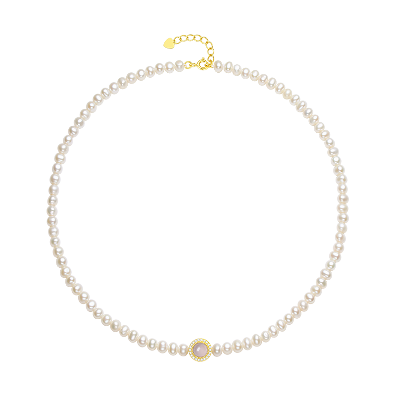 周大生近圆珍珠项链女玉髓珍珠手链手串套装生日礼物送女友