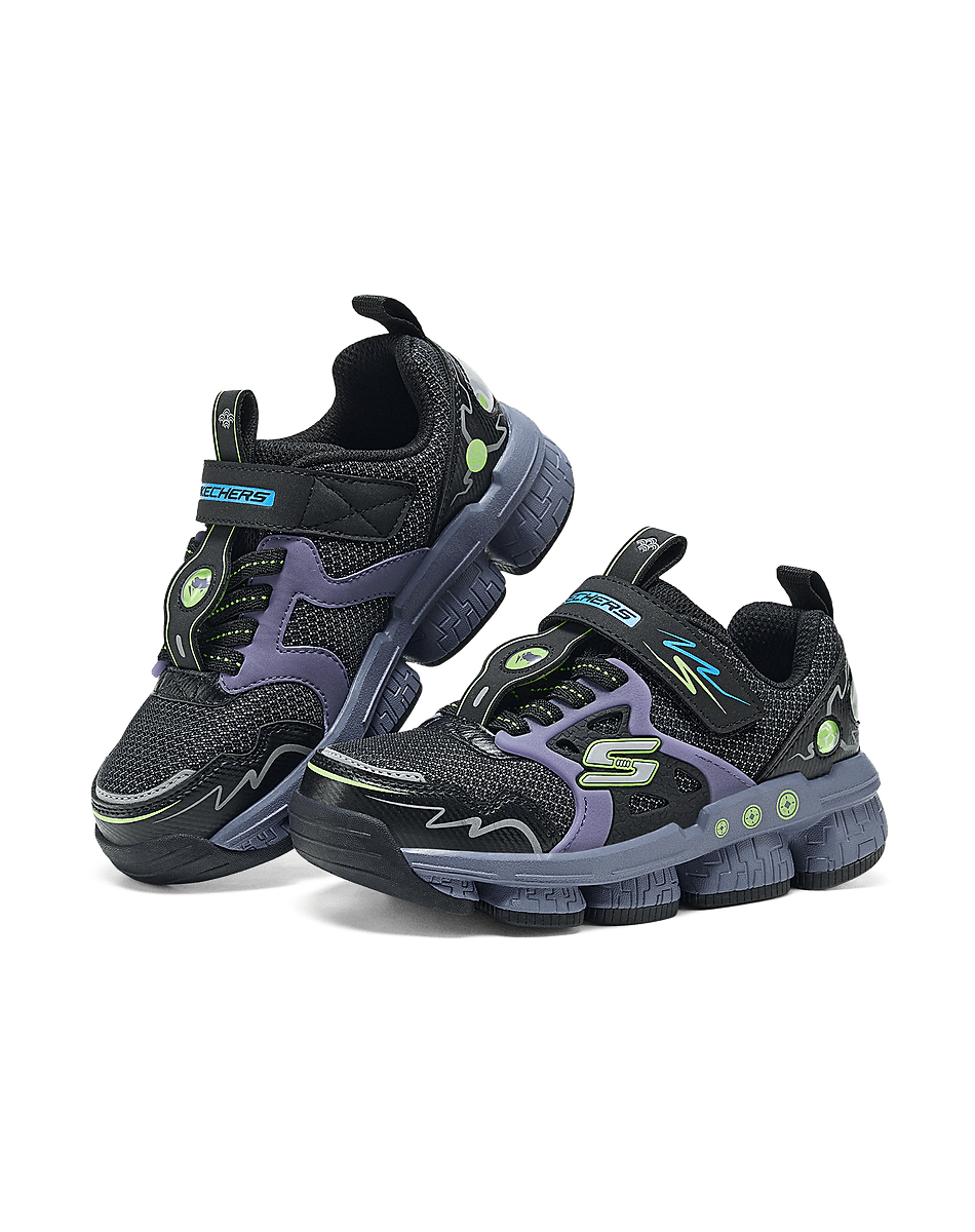 斯凯奇 男中大童|运月球鞋动鞋轻质舒适搭扣低帮休闲童鞋秋冬