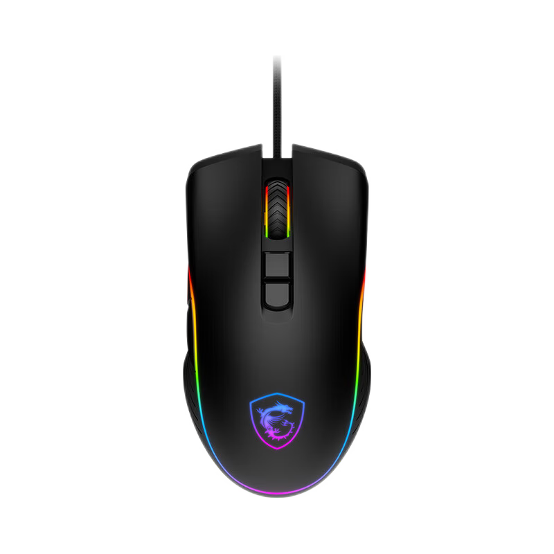 微星（MSI）GM300 电竞鼠标 有线 RGB龙魂logo灯 高规微动 精密光学传感器 游戏鼠标 黑色