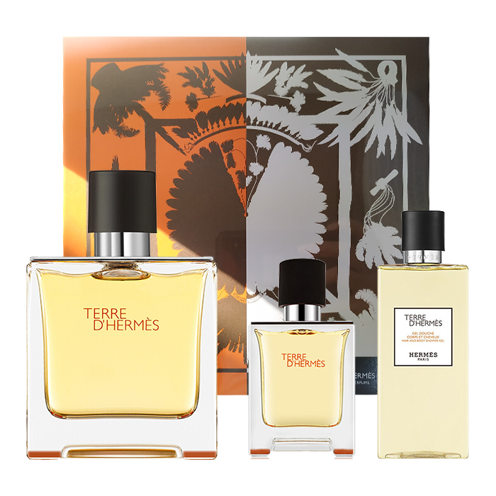 爱马仕 大地香水淡香75ml+小样5ml+沐浴露40ml