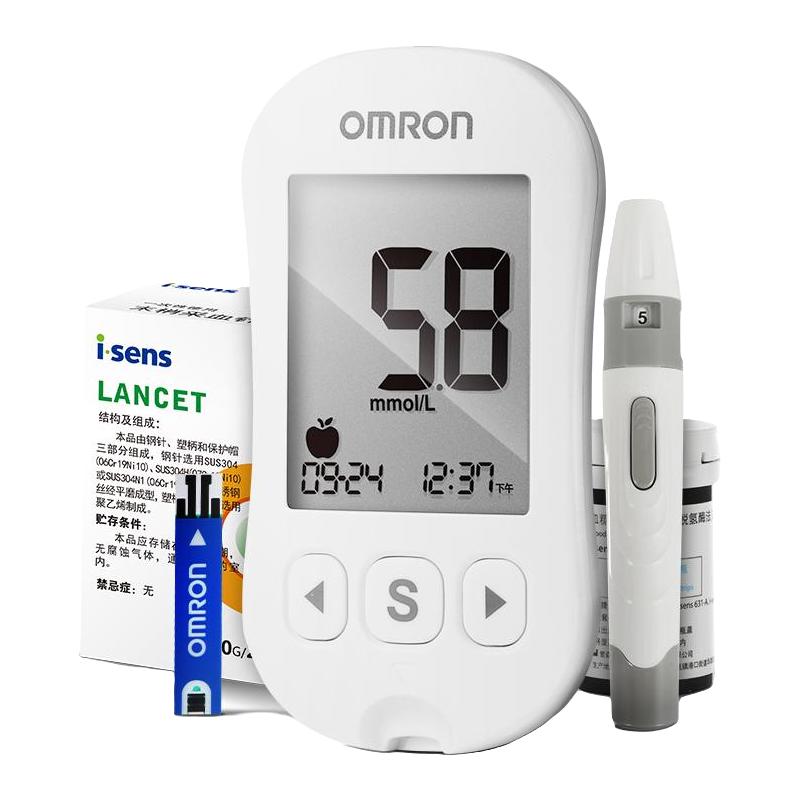 欧姆龙（OMRON）631血糖仪家用高精准测血糖试纸医用血糖仪器试纸100片+针头棉片