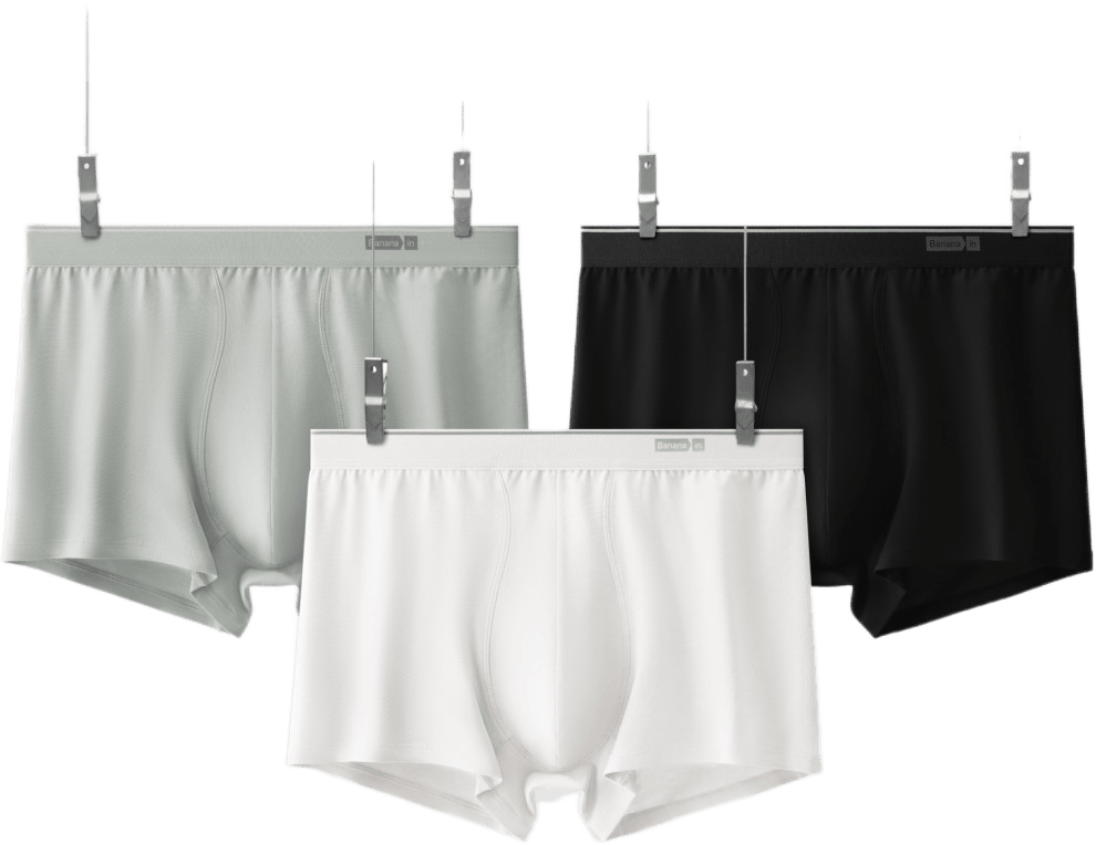 蕉内 【95%棉 10抗菌】300S男士内裤吸湿速干透气纯棉3件装