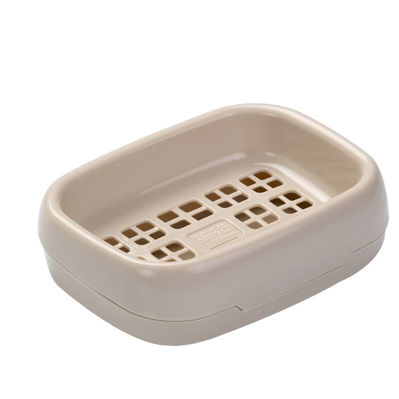 茶花（CHAHUA）双层沥水肥皂盒创意卫生间沥水香皂架肥皂架置物架免打孔 圆润皂盒-咖色