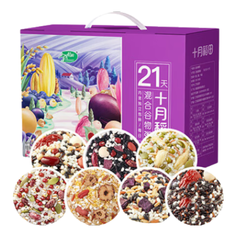 SHI YUE DAO TIAN 十月稻田 HI YUE DAO TIAN 十月稻田 21日五谷杂粮粥2.1kg 八宝粥 小米粥 大米伴侣 腊八节年货节礼盒