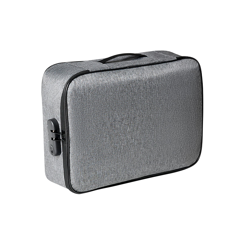 京东京造 家庭证件收纳包 家用多功能大容量带锁收纳袋户口本护照银行卡包