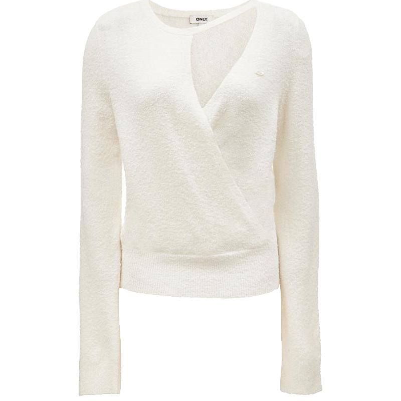 ONLY冬季时尚设计感纯色正肩显瘦毛衣针织衫