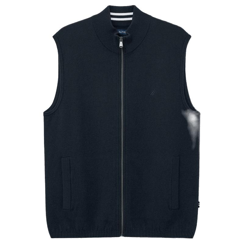 NAUTICA/诺帝卡男装秋冬基础款棉混纺柔软透气针织毛衣背心SO3304