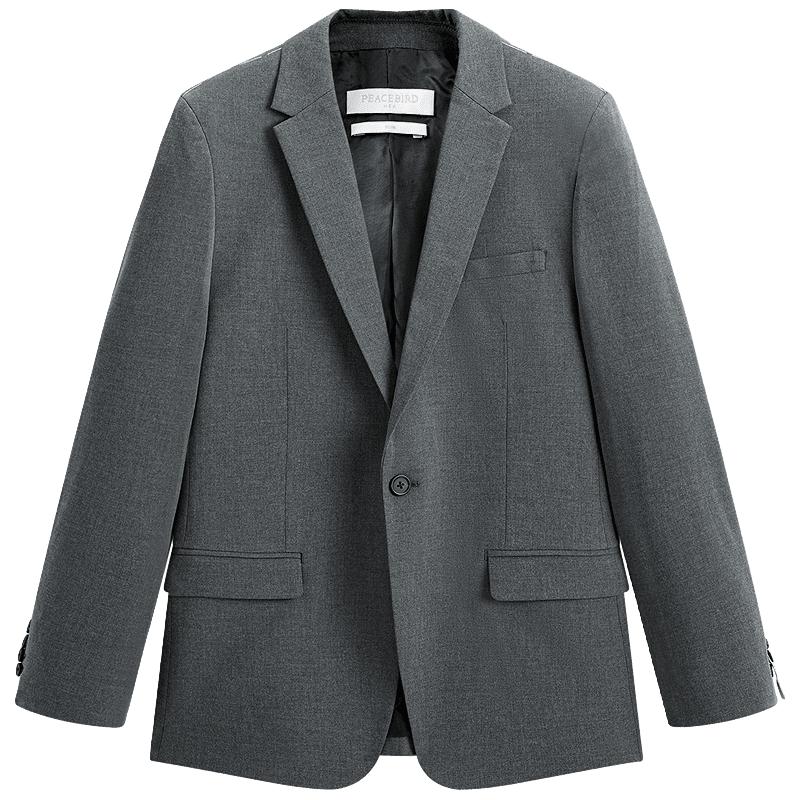 太平鸟 男装秋冬款翻领修身通勤西装外套男式西服