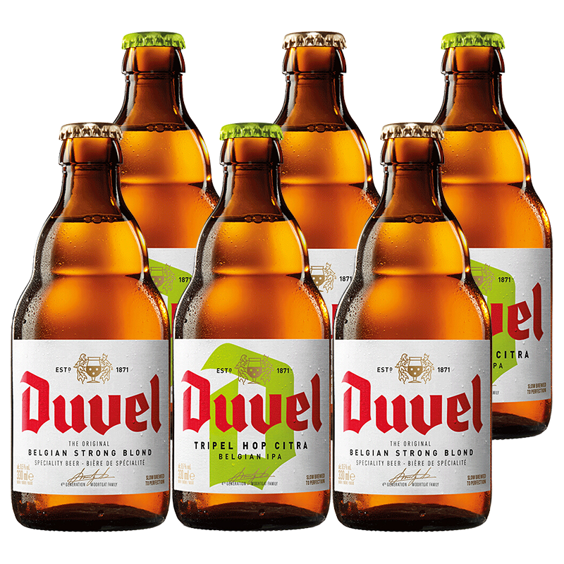 Duvel 督威 啤酒组合装 2口味 330ml*6瓶（黄金啤酒330ml*3瓶+三花啤酒330ml*3瓶）