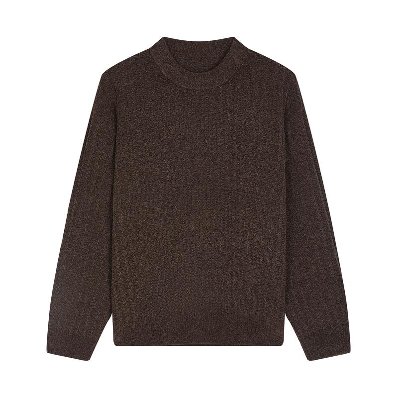 速写男装秋冬休闲宽松毛衫宽松圆领套头复古舒适时尚潮流上衣