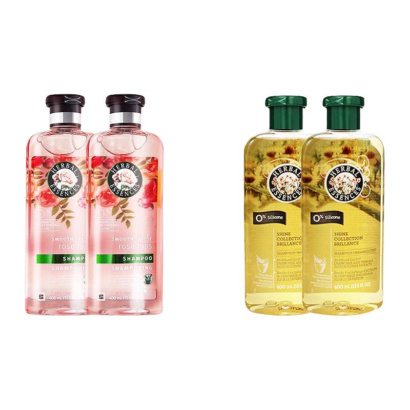 CLAIROL 伊卡璐 herbal玫瑰洗发水400ml*2小粉瓶持久留香柔顺控油