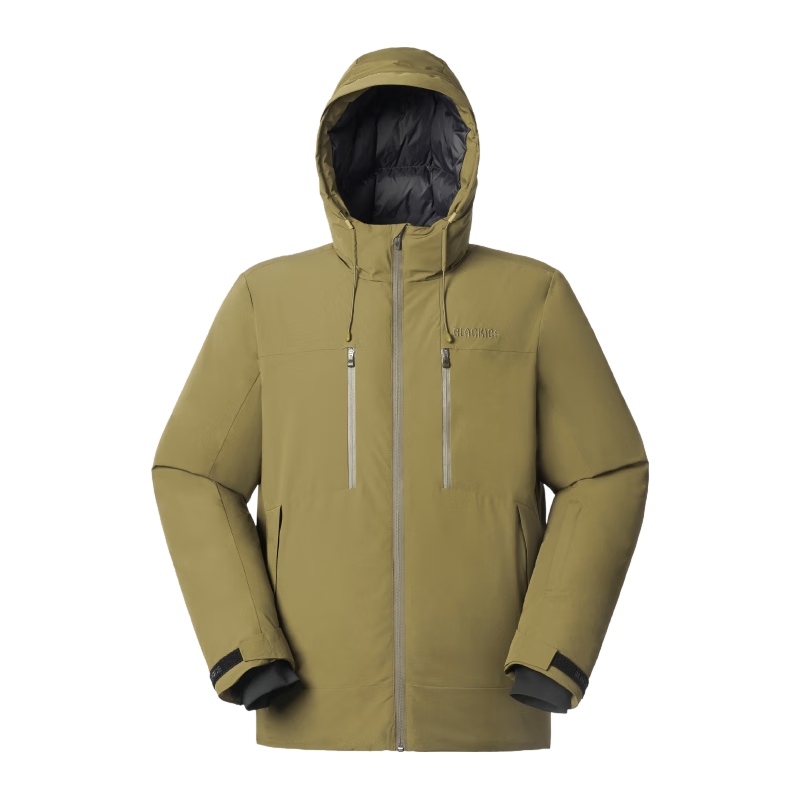 黑冰户外男款800+蓬鹅绒防风保暖羽绒服 橄榄金 L