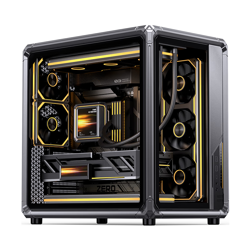 乔思伯（JONSBO）X400 深空灰 ATX海景房机箱（电竞框架/360水冷/5V ARGB灯效/13风扇位/支持背插/主板仓导风结构）