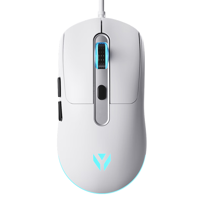 YUNMO 云墨 有线鼠标静轻音电竞游戏RGB发光宏程按键网吧笔记本台式电脑吃鸡竞技永劫无间外设 M7白色静音版