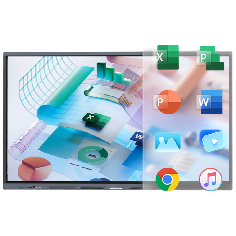 HUSHIDA 互视达 55英寸多媒体教学一体机触摸屏电子白板会议平板学校智慧黑板信息视窗 Windowsi5 BGCM-55