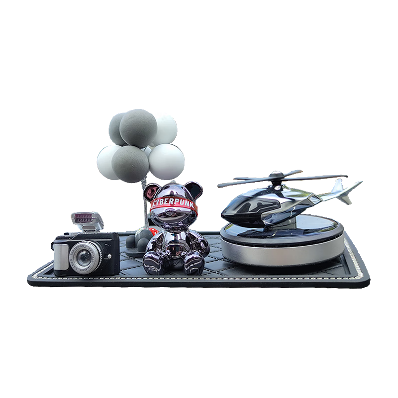 迪加伦可爱镀金熊车载香水汽车香薰车内除异味持久淡香氛太阳能飞机摆件