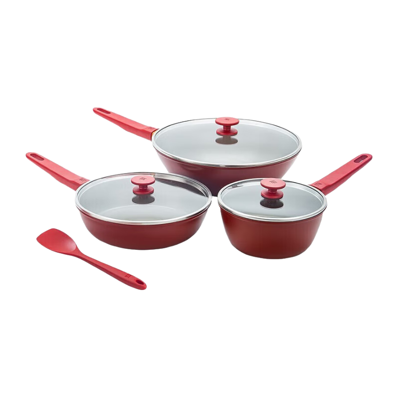 双立人（ZWILLING）锅具套装炒锅不粘锅平底锅煎锅奶锅辅食锅家用厨具 30cm炒锅+24cm煎锅+18cm奶锅+硅胶铲 4件套