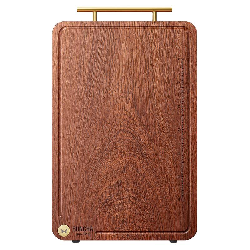 SUNCHA 双枪 红檀木菜板抗菌家用防霉切菜板实木砧板整木案板厨房专用粘板