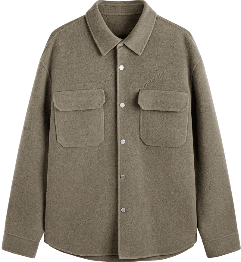 GXG 【含绵羊毛】冬季GXG男士卡其色烧花翻领短大衣时尚大衣外套男