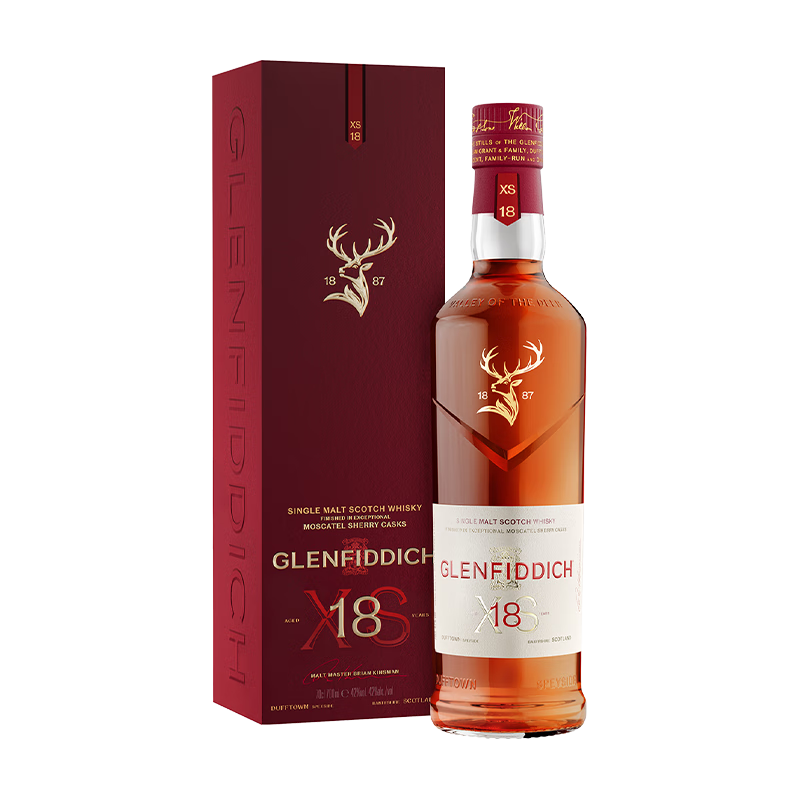 格兰菲迪（GLENFIDDICH）XS18年双雪莉桶熟成单一麦芽苏格兰威士忌洋酒700ml XS双雪莉系列18年