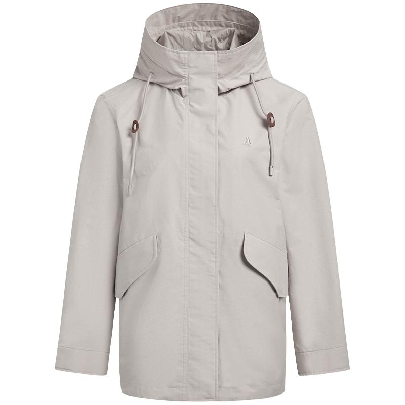 【挺括易打理】暇步士女装雾面高级感连帽风衣秋季收腰休闲外套女