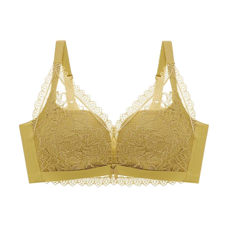 【幻纱】贵夫人蚕丝小胸蕾丝内衣女聚拢胸罩平胸收副乳无钢圈文胸